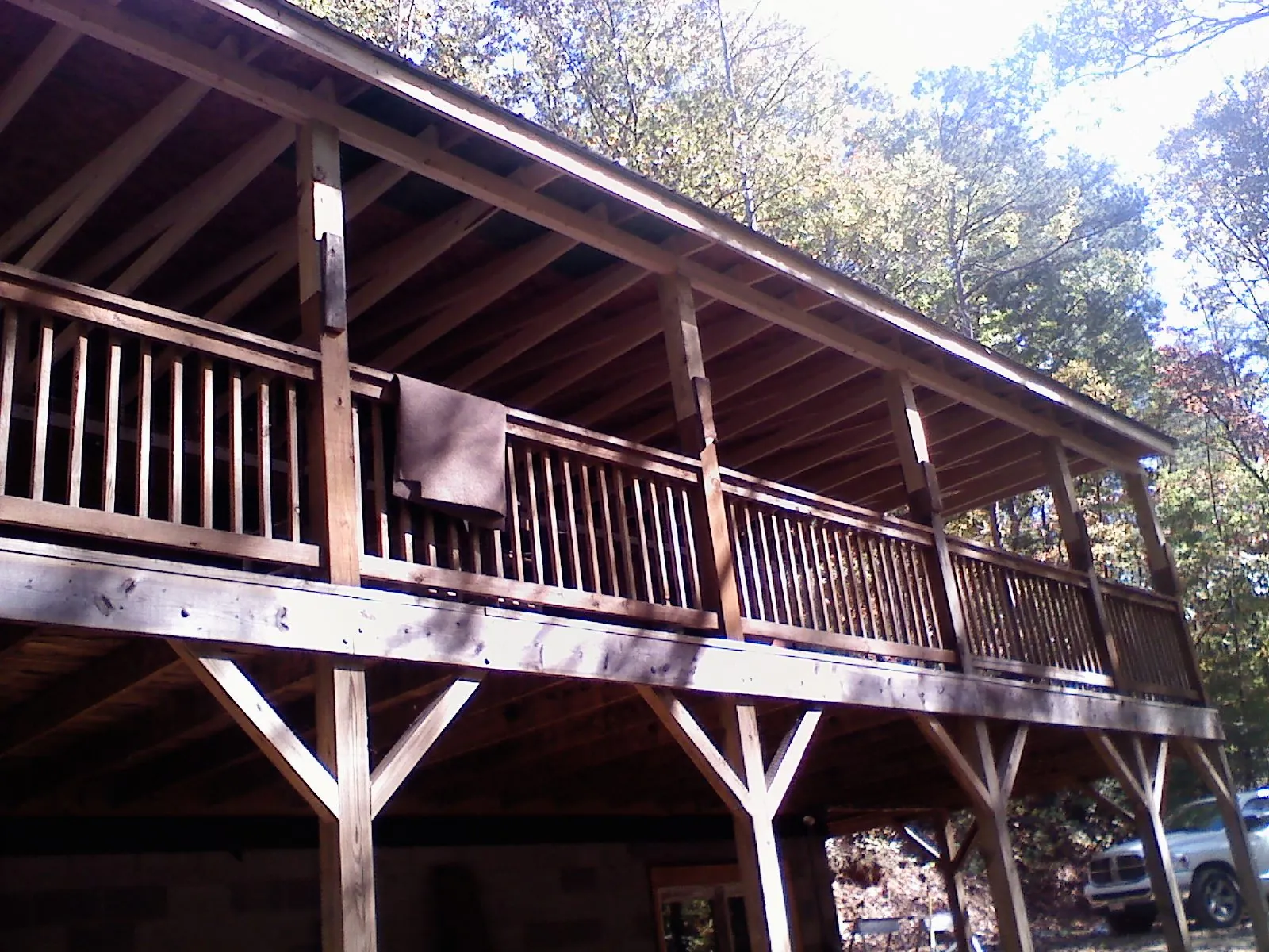 Timber framing under a new elevated porch and deck — Roof Leak Repair in Calamus by Roofing Brothers